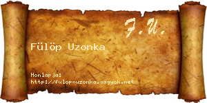 Fülöp Uzonka névjegykártya