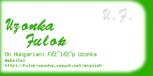 uzonka fulop business card